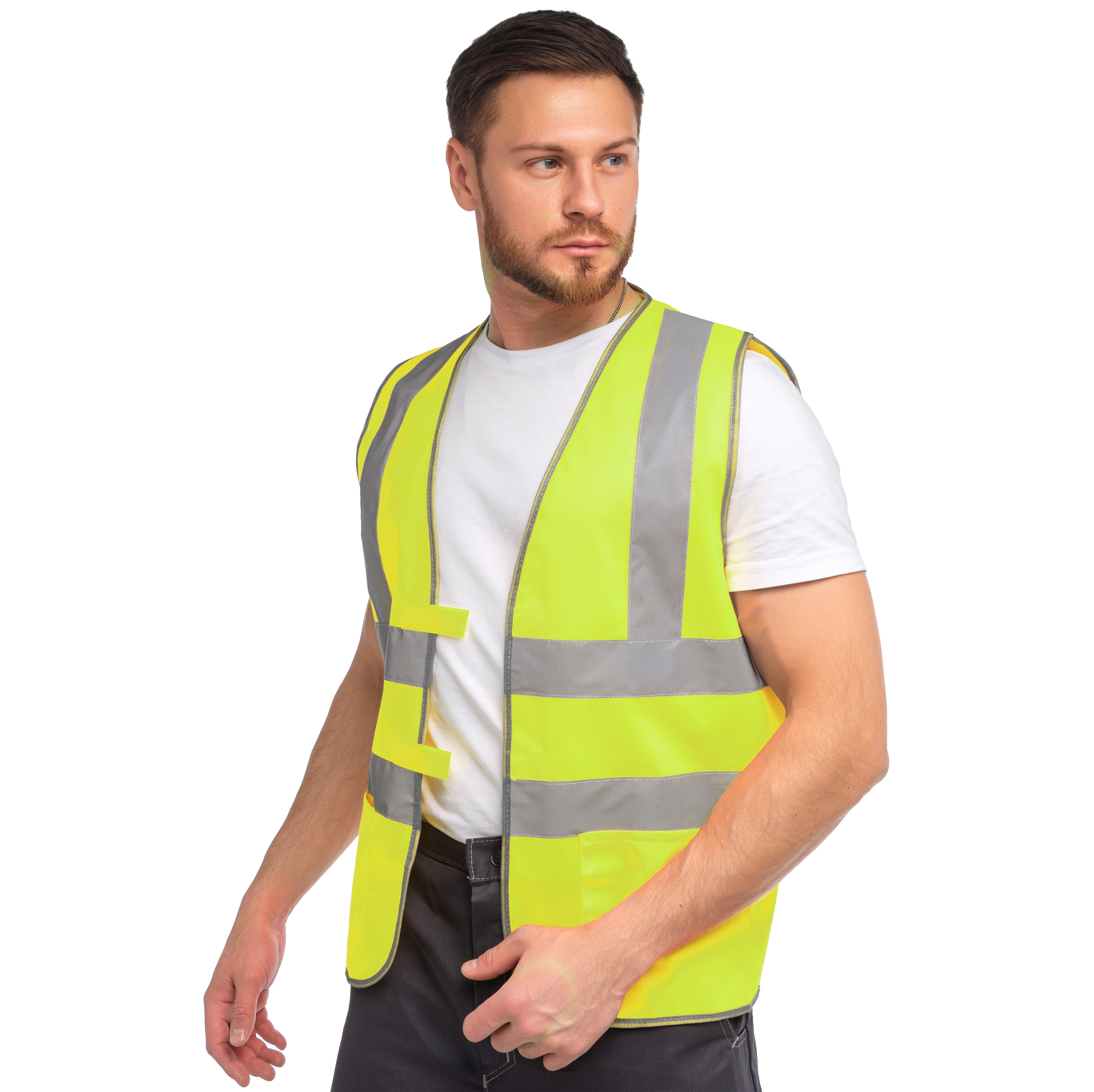 Жилет сигнальный повышенной видимости желтый J04K Жилет сигнальный повышенной видимости желтый J04K