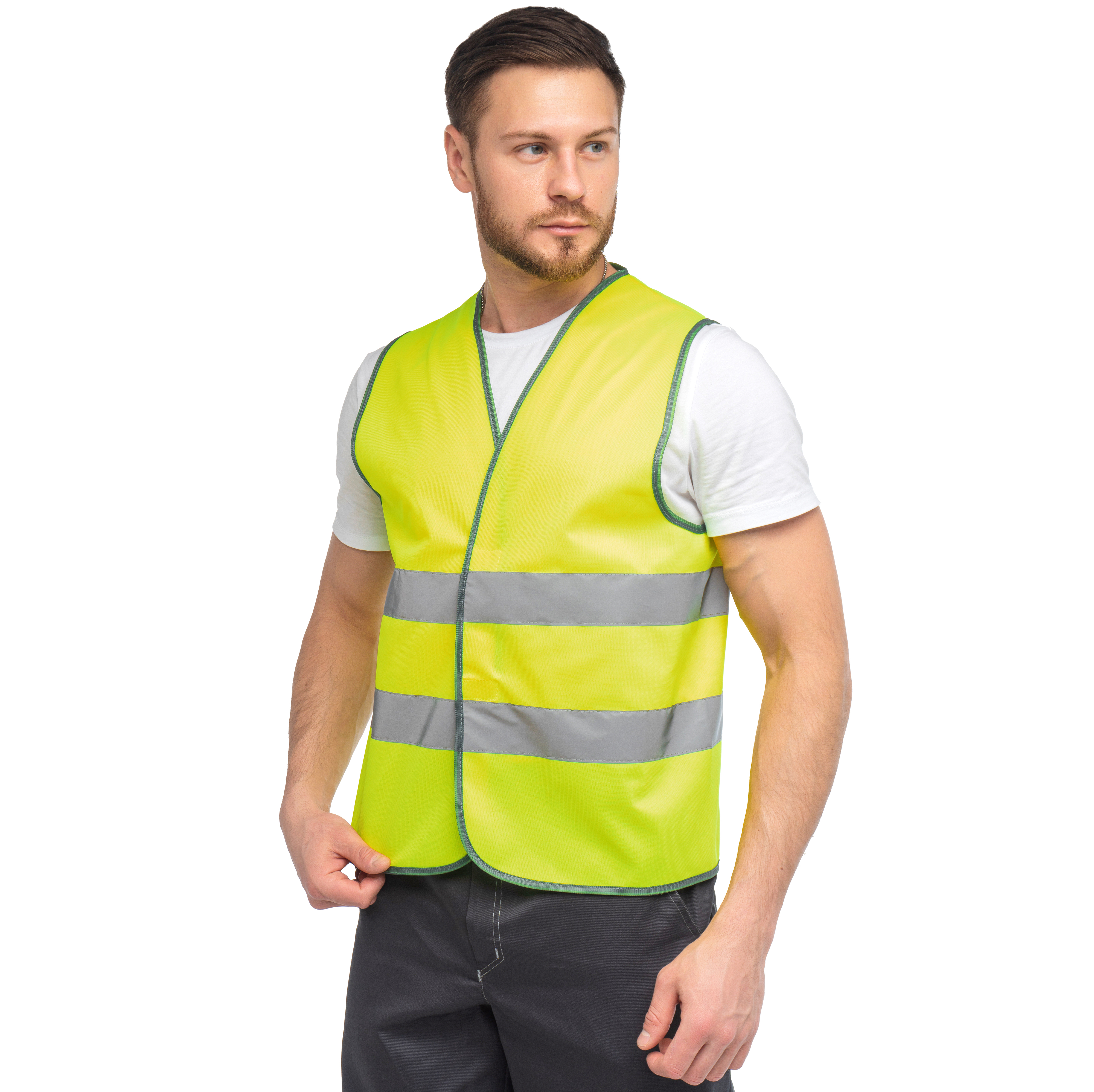 Жилет сигнальный повышенной видимости желтый J02 Жилет сигнальный повышенной видимости желтый J02